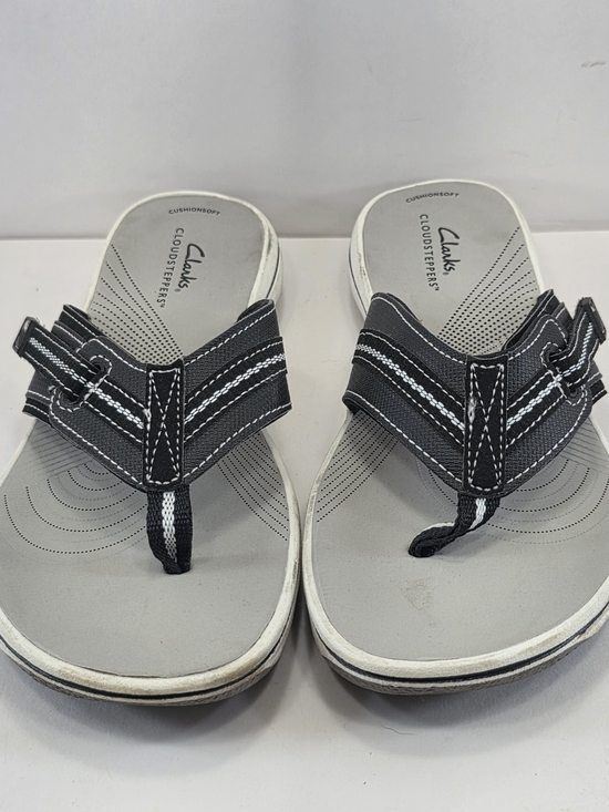 Clarks Shoes - Clarks Cloudsteppers Women’s 7 Black Thong Sandals Cushion Soft Comfort